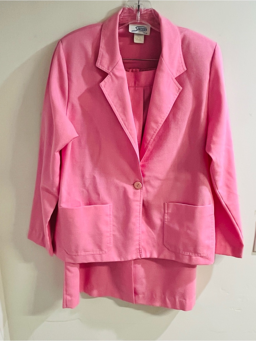 Sigrid Olsen Pink Single-Button Notch Lapel Blazer